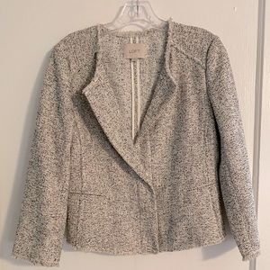 Loft white and black tweed jacket size 4